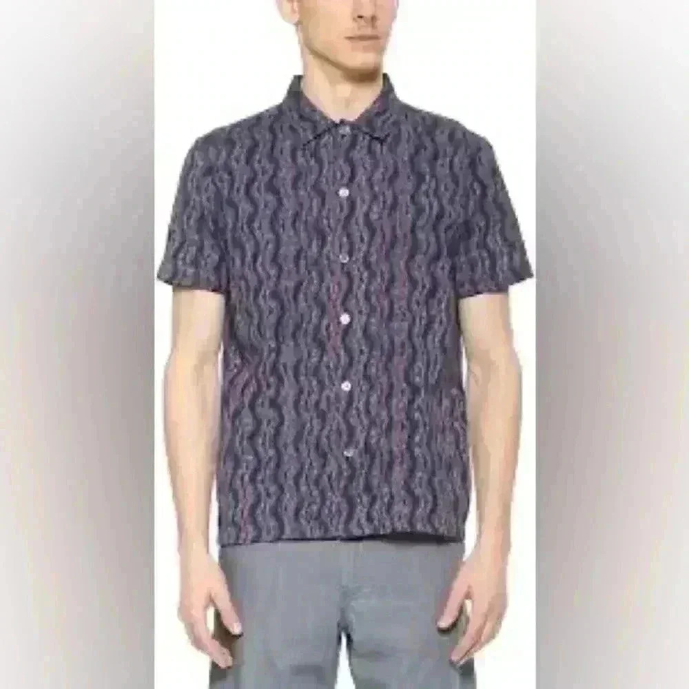 Marc By Marc Jacobs Mens Electric Ikat Short Sleeve Button Shirt